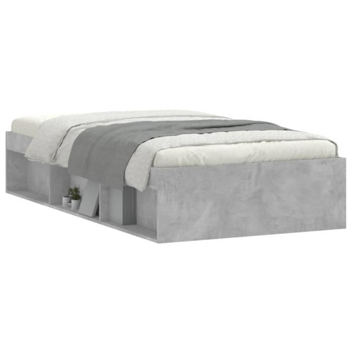 VidaXL Bed Frames Concrete Grey 90x200 Cm 3203827