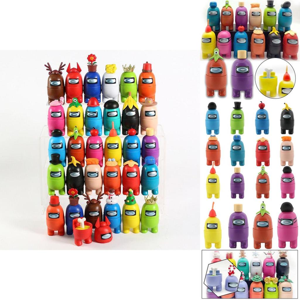 Among Christmas 12pcs Us Action Figure Crewmate Impostor Game Car Decor Desktop