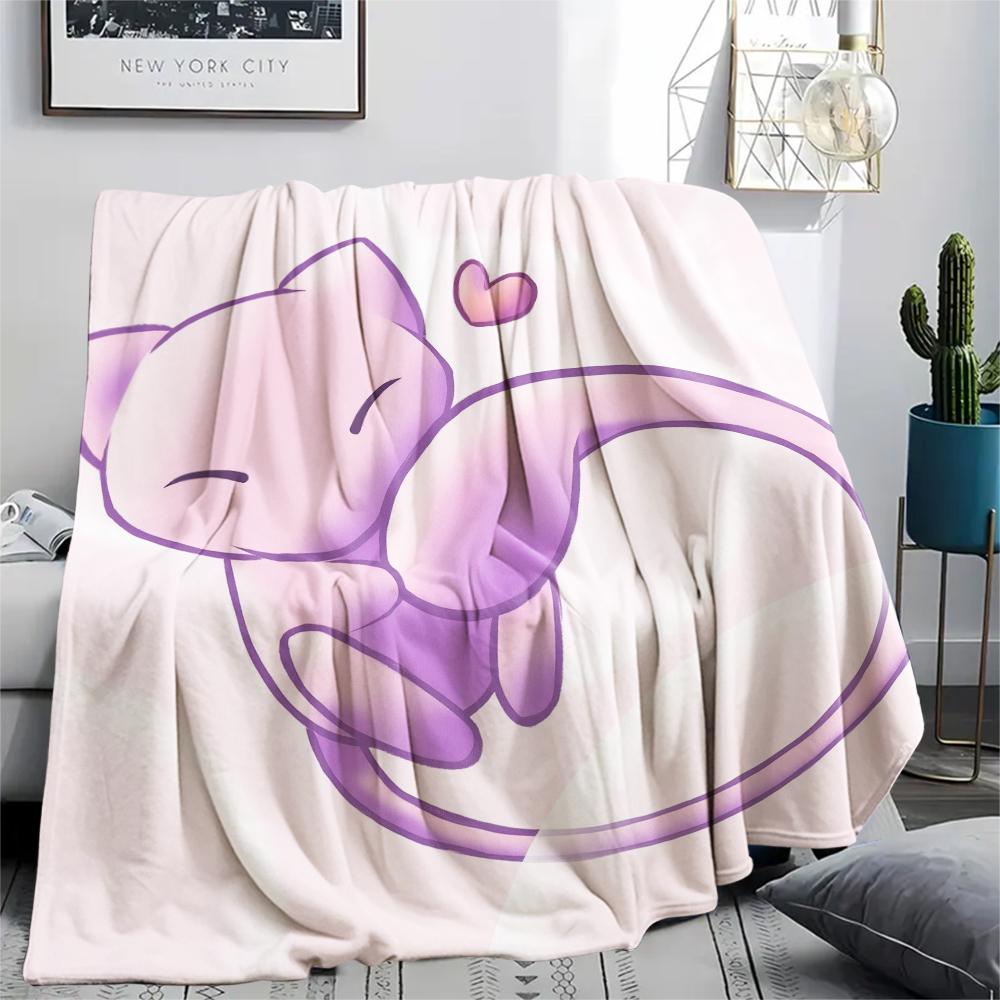 mew pattern Flannel Blanket, High quality Comfortable for All Seasons, Home Decor, Warmth and Comfort, Perfect for Gifts.