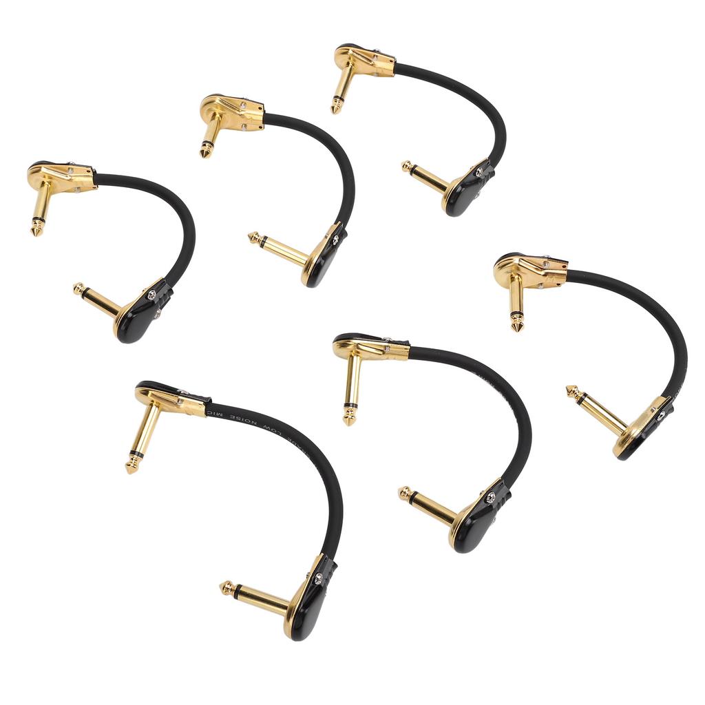 6 Pcs Guitar Effect Pedal Cable 15cm 6 Inch 1Celsius4 Inch Right Angle Guitar Patch Cable for Microphone Amplifier Keyboard