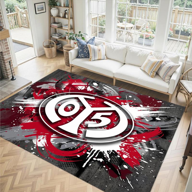 Mainz FC Design Crystal Velvet Carpet Cozy Non?Slip Printed Rug For Bedroom Living Room Entrance