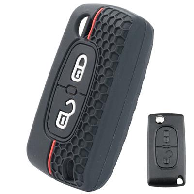 2 кнопки силиконовый брелок чехол чехол держатель для Peugeot 206 207 307 308 406 407 408 807 3008 5008 Partner Citroen C2 C3