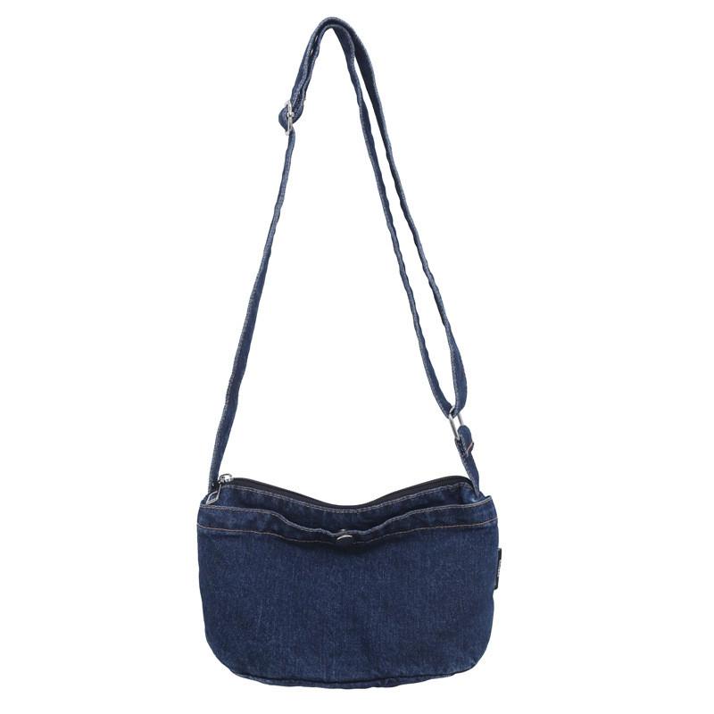 Casual Denim Mini Shoulder Bag With Inner Zipper Pocket For Daily Use