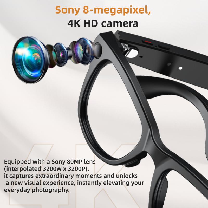 Умные очки M02 Ultra: 8-мегапиксельная камера, Чехол с функцией обратной зарядки, Распознавание объектов по WiFi, Перевод в реальном времени от ChatGPT, Голосовой помощник на базе ИИ