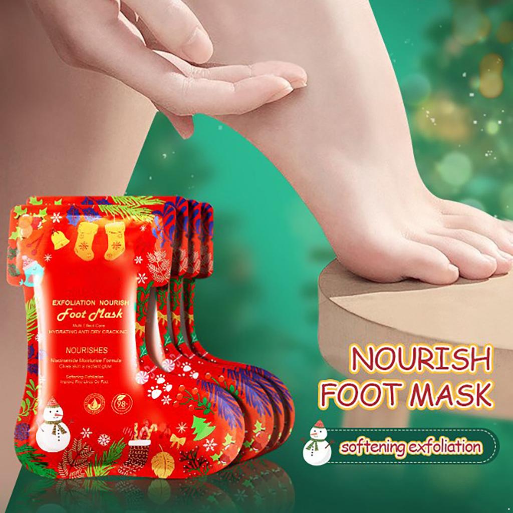 10 Pairs Christmas Gift Set: Moisturizing & Exfoliating Foot & Hand Mask for Dry Skin for Smooth, Soft Hands and Feet