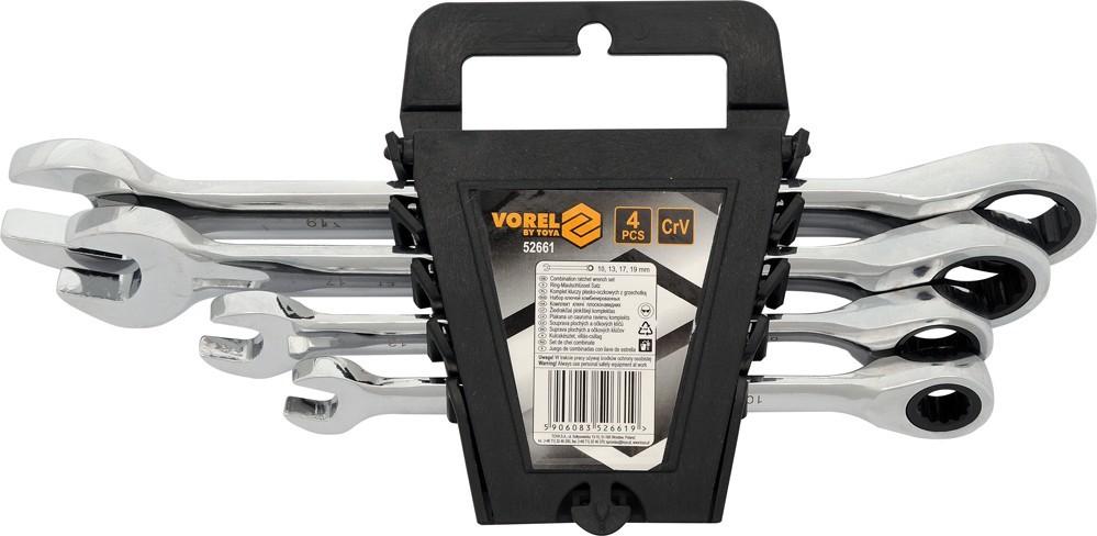 4-piece combination wrenches with sinus sockets 10-19mm 52661 VOREL