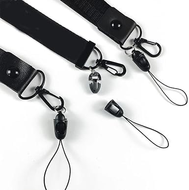 10 piece set  black removable mobile phone buckle anti lost rope set including keychain