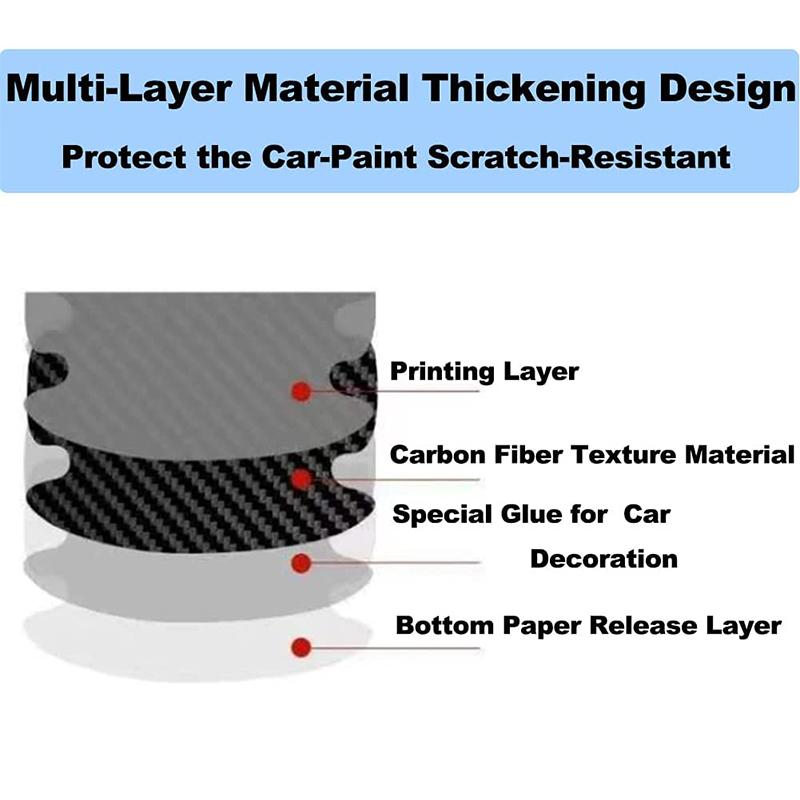 14 шт. Защита от царапин на чашки ручек дверей автомобиля, наклейки из углеродного волокна, защитная полоса для зеркал заднего вида, для автомобиля, автоаксессуары