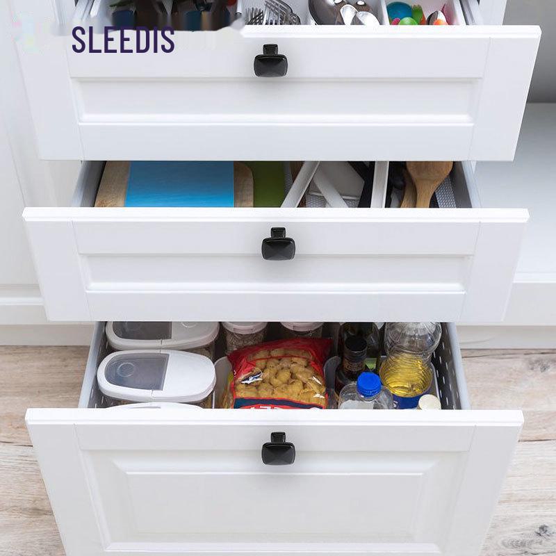 Прочная черная ручка для шкафа с одним отверстием для ящиков и гардеробов