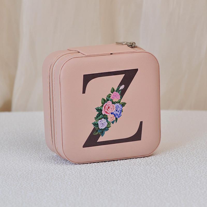 1PC Jewelry Boxes for Wedding Party Black Alphabet Personalized Pink Gift Box Jewellery Holder Jewelry Organizer Case