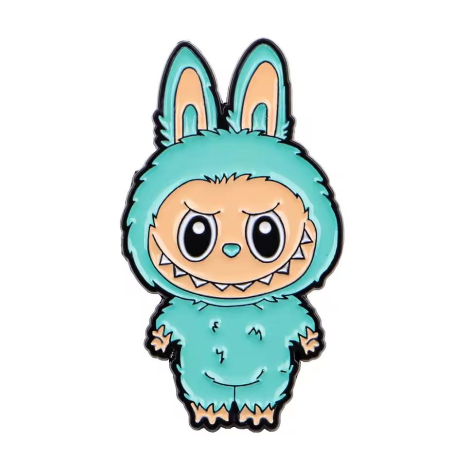 New 5 PCS Cartoon Monster Enamel Pin Anime Badges On Backpack Brooches for Women Men Lapel Pins Cosplay Accessories Party Gifts Labubu