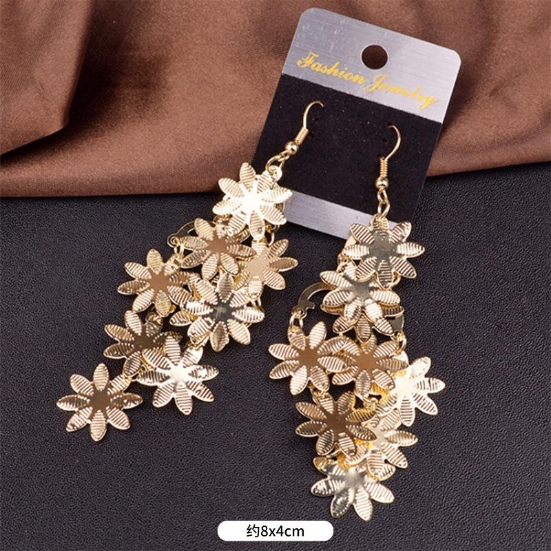 Модные преувеличенные нишевые темпераментные серьги с бахромой, ретро, личностные, универсальные серьги с пайетками, женские длинные украшения для ушей