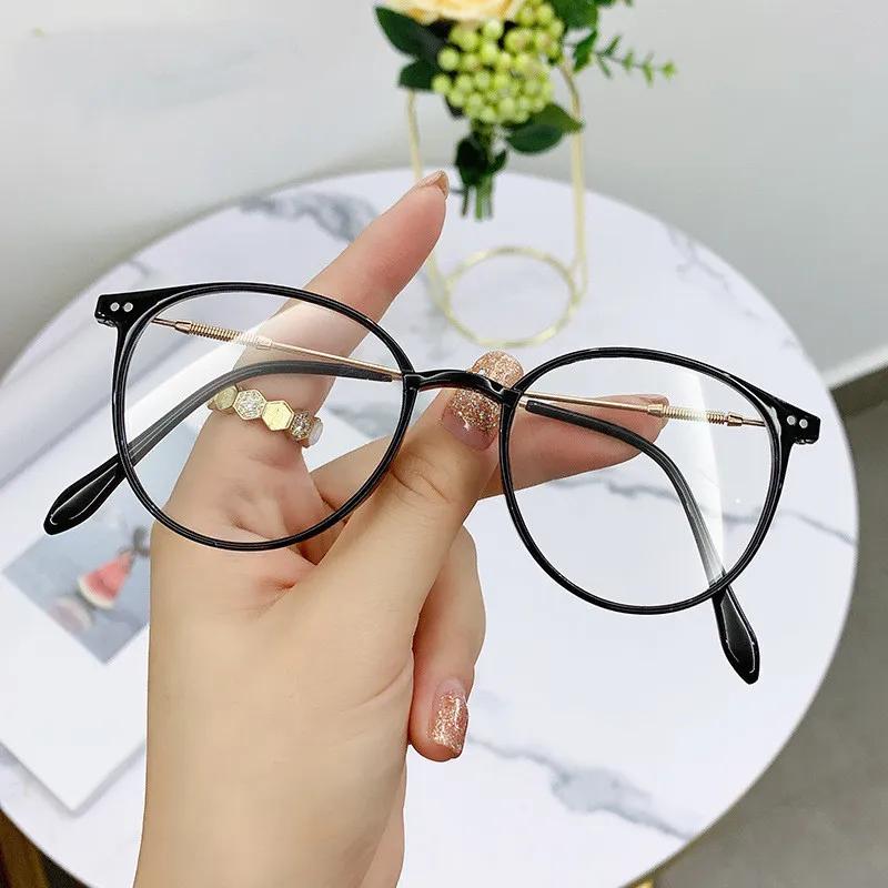 Retro Anti Blue Light Glasses Women Men Round Frame Computer Reading Eyewear Vintage Oversized Optical Spectacle Eyeglass