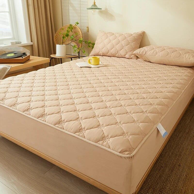 Водонепроницаемый комплект постельного белья из 3 предметов с тиснением, хлопковая простыня и наволочка, антиклещ, антибактериальный чехол для матраса