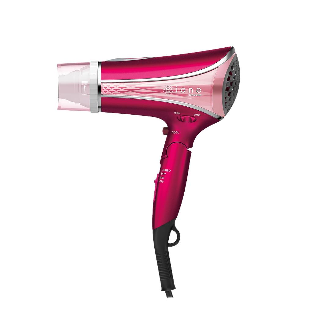 TESCOM Hair Negative Large Air Easy Sparkle Pink Dryer, Ion, Foldable, Volume, Plug, TID1100B-P