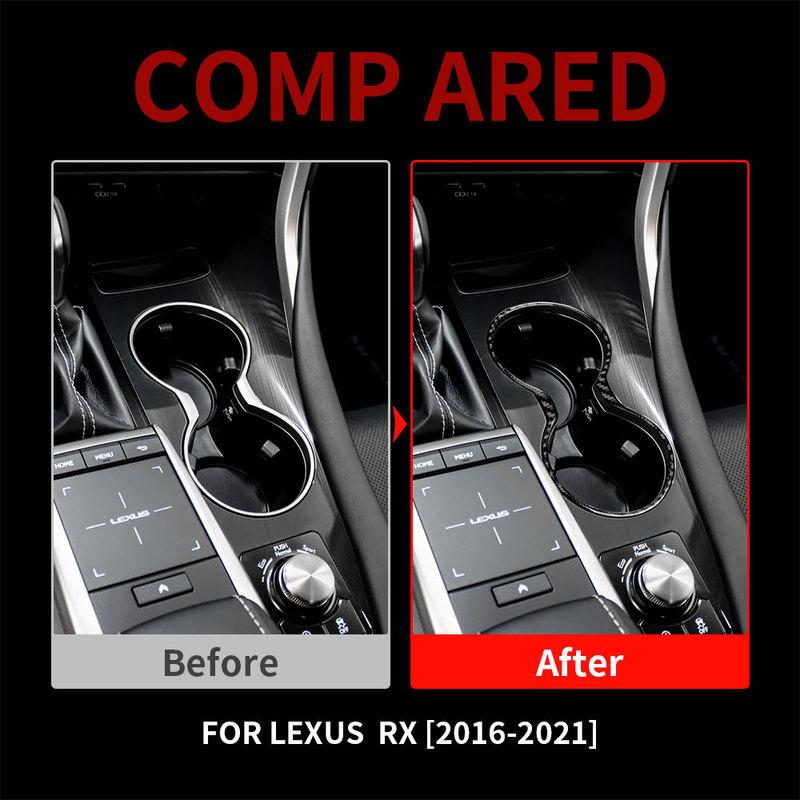 Настоящее мягкое углеродное волокно для Lexus RX 300 350h 450h 2016 2017 2018 Наклейка на центральный подстаканник автомобиля Аксессуары