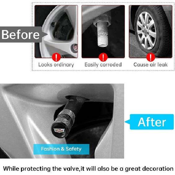 Tire Valve Stem Cap Cover for Accessories Belt O-Ring Seal Corrosion Black-04