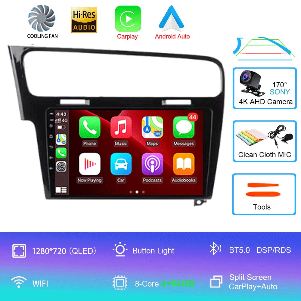 Для Volkswagen VW Golf 7 MK7 GTI 2011 - 2021 Автомобильное радио CarPlay экран HD Мультимедиа Android 14 GPS Стерео Новый Видеоплеер