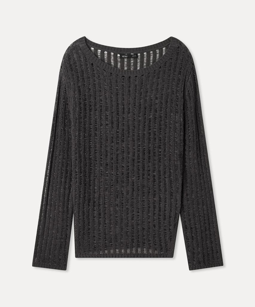 MIXXO Crochet See-Through Long Sleeve Knit_Miwkag513T