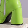 Women's High-heeled Boots Autumn and Winter New Candy-colored Thick-heeled Large-size Medium Boots