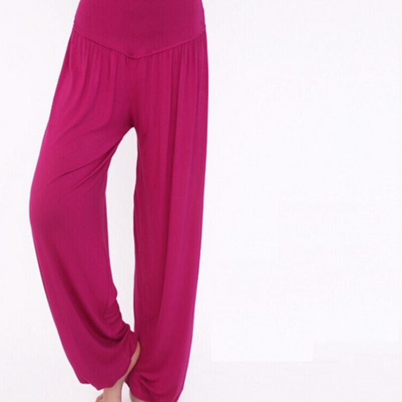 Брюки для йоги, женская модальная танцевальная одежда, брюки для тренировок, свободные шаровары большого размера, тонкие секции