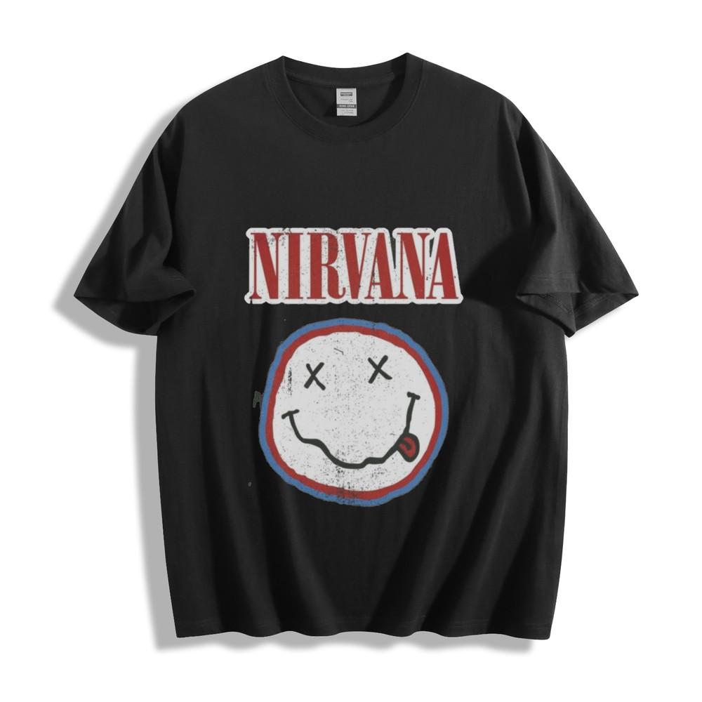 Футболка Nirvana Smiley Классический дизайн лица в стиле гранж Унисекс футболка Унисекс футболка