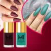 Matte Nail Polish Truly Unique Set of 2 Wide Brush (Blue,Wine) 9.9ml Each