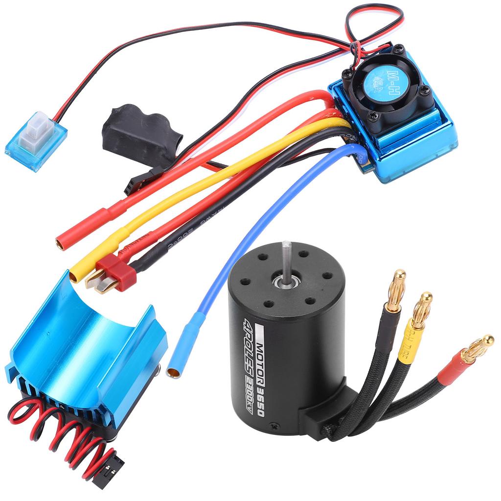 3650 2300KV водонепроницаемый 4-полюсный бесщеточный двигатель 45A ESC радиатор комбинированный набор для 110 RC автомобиля