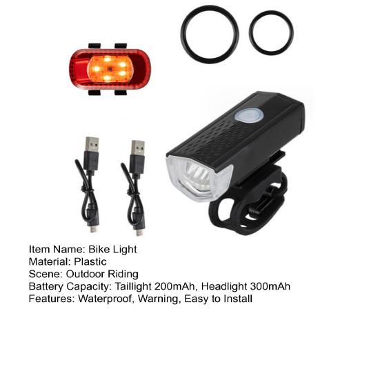 Набор велосипедных фонарей, USB аккумуляторная светодиодная велосипедная фара, предупреждение, велосипедные задние фонари, велосипедные аксессуары для MTB