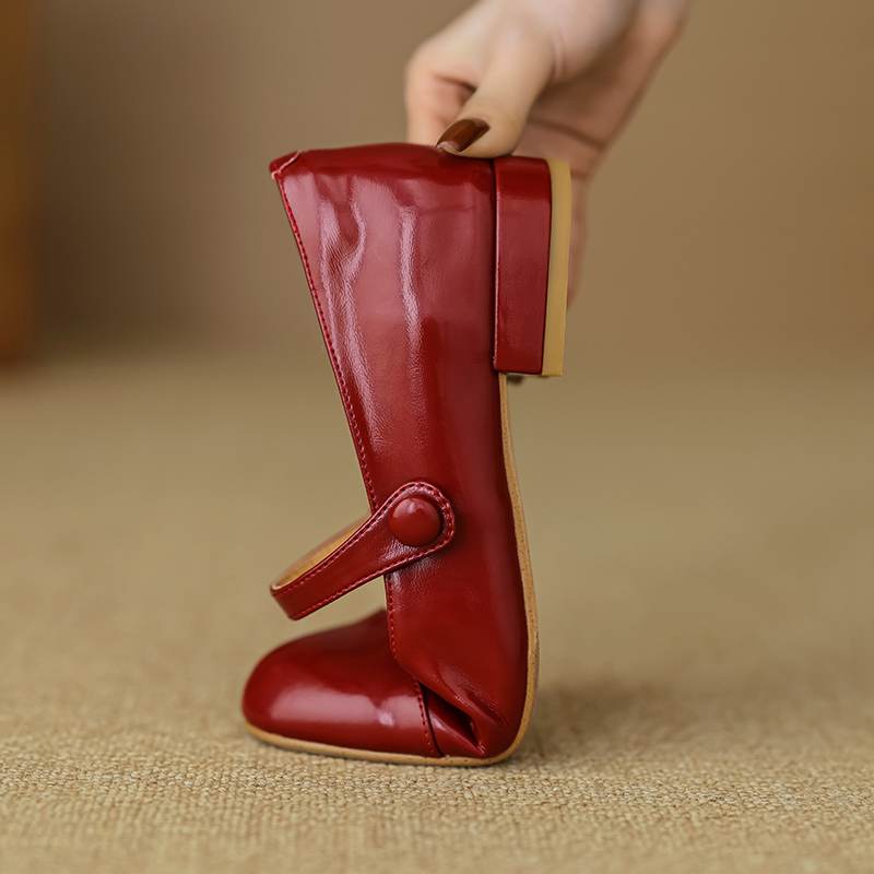 Krazing Pot Летняя обувь на низком каблуке из коровьей кожи с круглым носком, женские туфли Мэри Джейн с пряжкой и ремешком