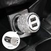 Diamond USB Car Charger Dual Port Fast Charging 5V 2.1A Auto Decor Bling Rhinestone Styling Car Accessories Interior for Women