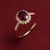 925 Silver Vintage Gemstone Ring Red 5A Zirconia Rings for Women Engagement Wedding