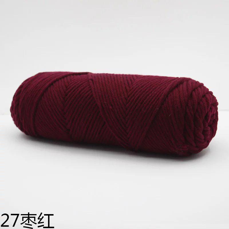 100 г/Клубок Молочная Хлопковая Шерсть Ручное Вязание Шарф Перчатки Шапка Толстая Пряжа Многоцветный Узор Натуральный Материал Мягкий Материал