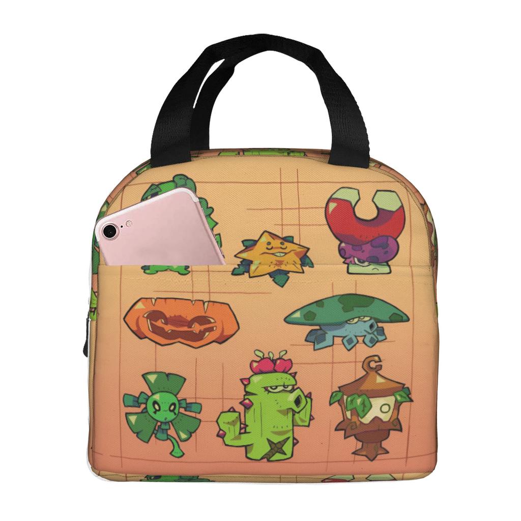 Персонализированные Растения против Зомби Изолированные Ланч-сумки для Школы Офиса Видеоигры Водонепроницаемый Термо-охладитель Ланч-бокс Унисекс