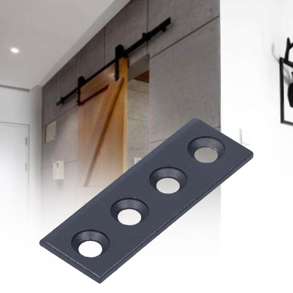 Carbon Steel Barn Door Track Connector Black Sliding Door Hardware Kit Closet Door