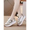 Весна 2025 Женские универсальные белые кроссовки на толстой подошве - Повседневные спортивные и модные папины кроссовки