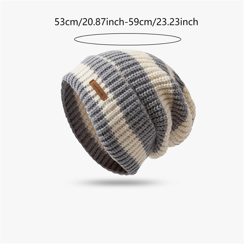 Модная женская и мужская полосатая шапка-бини для улицы, для холодной погоды, зима, теплая шапка-чепец