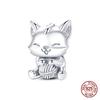 Original Owl Beads 100% 925 Silver Lucky Cat Elephant Charms Fit Original 925 Bracelet DIY Jewelry Making Women's Gift