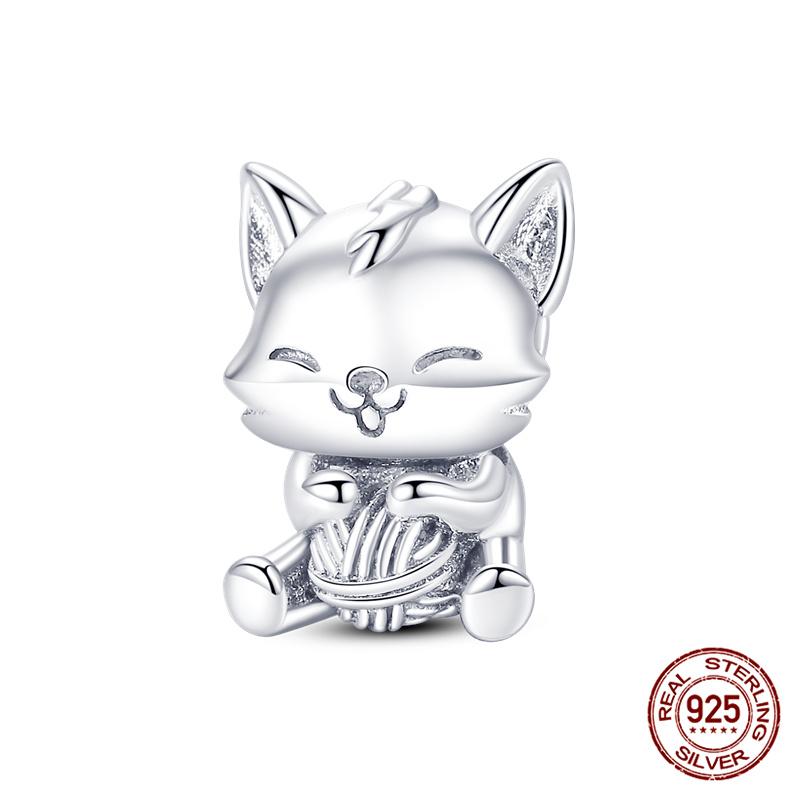 Original Owl Beads 100% 925 Silver Lucky Cat Elephant Charms Fit Original 925 Bracelet DIY Jewelry Making Women's Gift