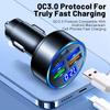 5V 3.1A 5port Car Charger USB Type C PD Fast Charging QC3.0 Auto Phone Charger Adapter with LED Voltage Display for iPhone Xiaomi Huawei