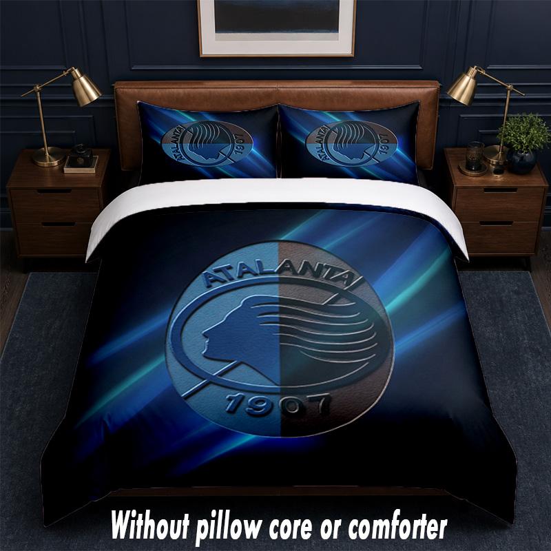 Atalanta FC Design Bed Bedding Set 1 Duvet Cover + 2 Pillowcases Soft Breathable Household Bed Linens