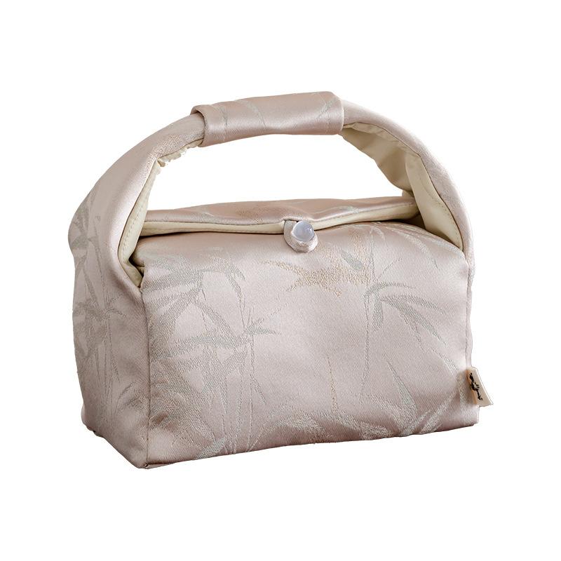 Вышитый парчой бамбуковый чайный набор, сумка для хранения, портативные дорожные сумки для хранения, посуда для напитков, чайная посуда, китайские традиционные грелки для чая