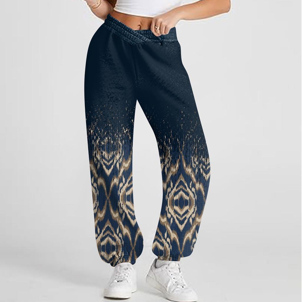 Women's Casual Fashion Printed Sweatpants Sweatpants Trousers Elastic Waisted Drawstring Pants
