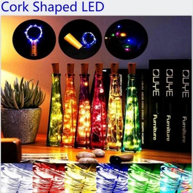 LED Night Elf Copper String Light Cork Shaped Wine Bottle Light Romantic Valentine's Day Party Decoration