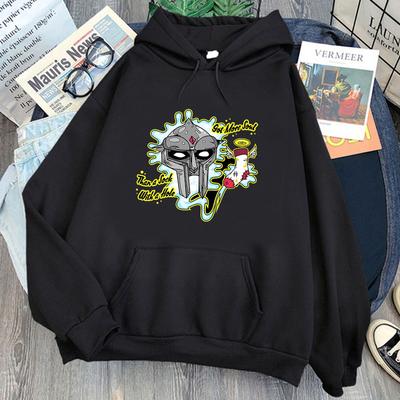 MF DOOM Рэпер Певец Принт Худи Унисекс С Длинным Рукавом Толстовки Хип-Хоп Рваный Унисекс Одежда Уличная Одежда С Капюшоном Флис Зимняя Худи
