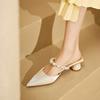 Летние Новые Туфли-лодочки Однотонные Прозрачная Лента Жемчуг С Открытым Верхом для Женщин Простые и Удобные Высокие Каблуки
