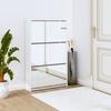 VidaXL Shoe Cabinet with Mirror 3 Levels High Gloss White 63x17x102.5cm 342637