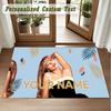 Crystal Velvet Square Rug Custom NameSabrina Carpenter Pattern Non Slip Home Floor Decor Rug