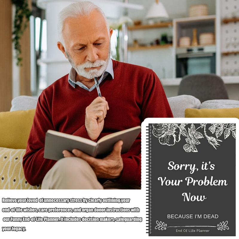 End Of Life Planner Notebook What Book My Final Wishes Funny Guided Final Arrangements Organizer For Possessions Business