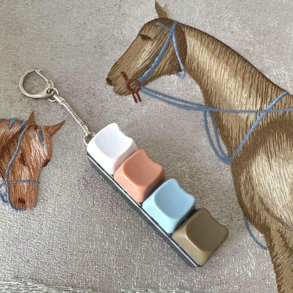 Keys Button Fidget Keychain DIY Keyboard Finger Keyboard Cap Relaxing Pinch Toy  Adult